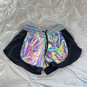 CNC holographic running shorts